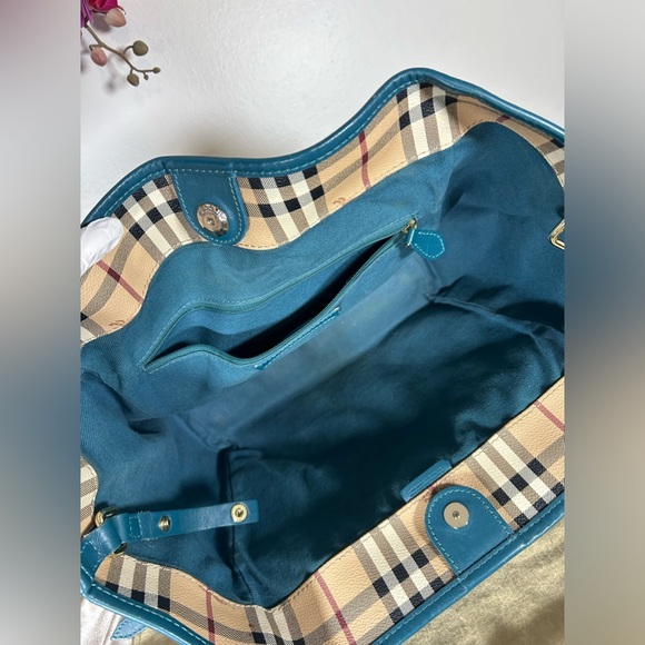 Authentic Burberry Shoulder Bag Tote Bag PVC/Leather Beige +Dust Bag - Picture 11 of 13